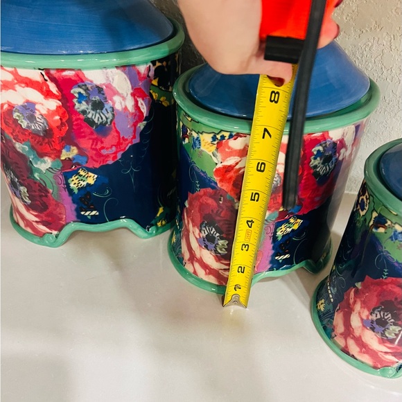 Three Piece Floral Ceramic Canisters for Kitchen Tracy Porter Vintage - Picture 8 of 11